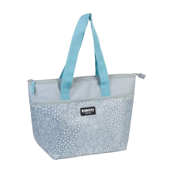 Igloo Handbags - Igloo Blue and Gray 9 Can Cooler Tote Bag
